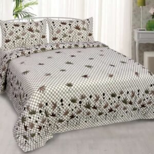 Premium King Size Olive Green Jaipuri Floral Cotton Bedsheet