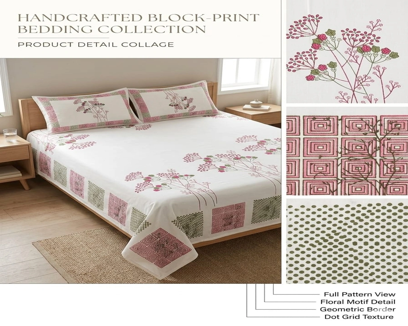 Premium King Size Beautiful Cotton BedSheet - Image 3