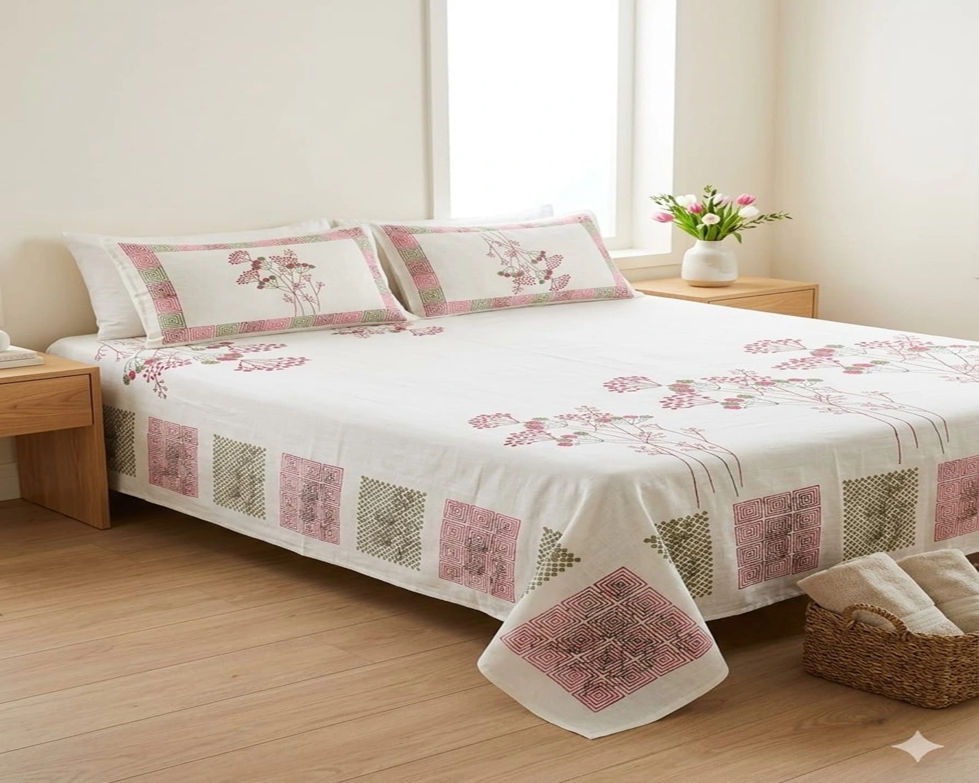 Premium King Size Beautiful Cotton BedSheet - Image 2