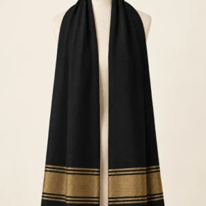 Black with Golden Strip HandWoven Stole