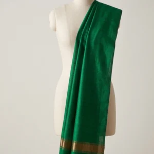 Green with Golden Strip Handwoven Stole