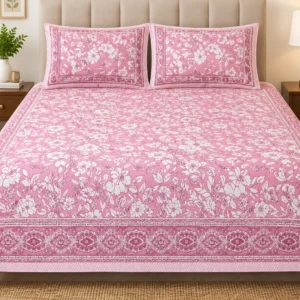 Pink Premium Cotton Bedsheet