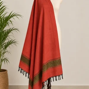 Rust with Golden Strip Handwoven Stole