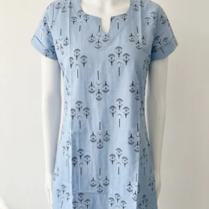Blue with Black Motifs short A line Kurti