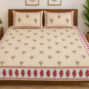 Ivory Yellow Premium Cotton Bedsheet