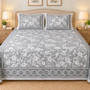 Grey Premium Cotton Bedsheet
