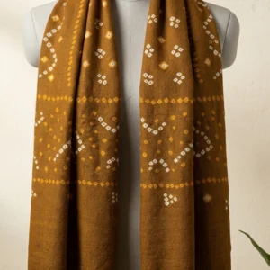 Mustard Bandhani Handwoven Stole