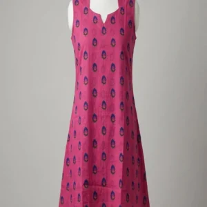 Rani with Blue Motifs A line Kurti
