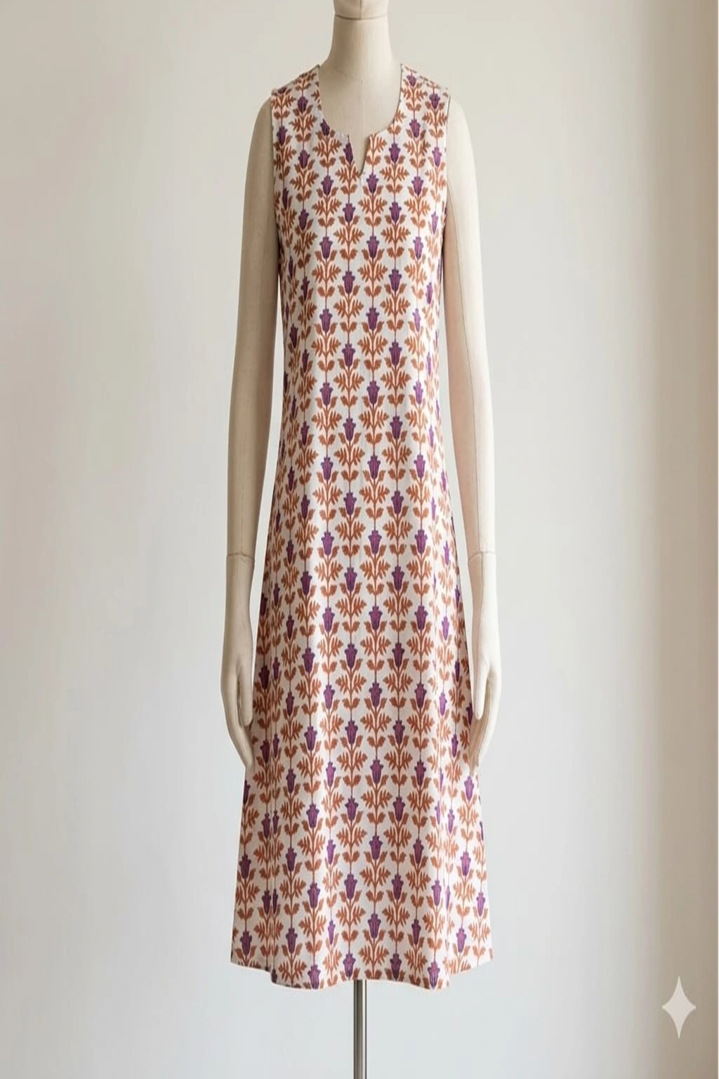 White with Rani & Orange Motifs A line Kurti